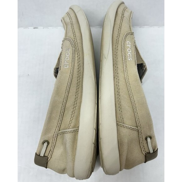 Crocs Walu Casual Slip on Canvas Loafer Womens Size 9 Style 14391 Beige - Picture 5 of 7